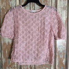 Blusa Zara rosa manica corta M
