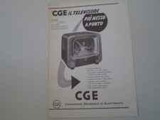 advertising Pubblicità 1955 TV TELEVISORE CGE 17 POLLICI