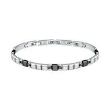 Bracciale Uomo Morellato Acciaio Silver Nero 33g (SALS78)