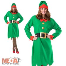 Costume elfo donna vestito fantasia Natale Babbo Natale aiutante donna adulto + cappello