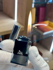 ACCENDINO LUBINSKI RAVENNA A FIAMMA DOLCE CROMO A RIGHE E LACCA NERA