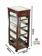 CARRELLO VESUVIO SALVASPAZIO RUOTE PIANO IN MATTONELLE CASSETTO PORTAFRUTTA