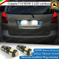 COPPIA LUCI TARGA LED TOYOTA COROLLA VERSO E12 T10 W5W CANBUS NO ERROR 6000K