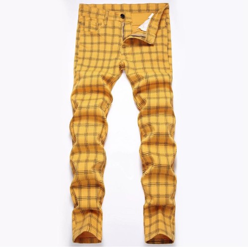 Pantalone uomo giallo cotone