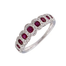 Anello Veretta Donna Rubini E