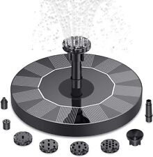 Fontana Solare per Bagnetto per Uccelli con 6 ugelli, Pompa per Fontana Solare