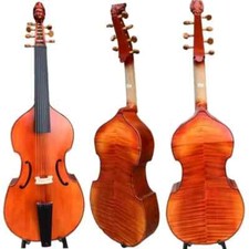 CANZONE Master Viola Da Gamba,7 corde 29" Gamba,pergamena intagliata,buon suono#15480