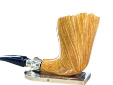 PIPA PASCUCCI PIII FREEHAND RADICA CHIARA CON VERA IN ARGENTO -Handmade in Italy