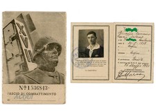 Tessera Fascista Fascio Combattimento Acqui Alessandria Piemonte Fascismo 1938