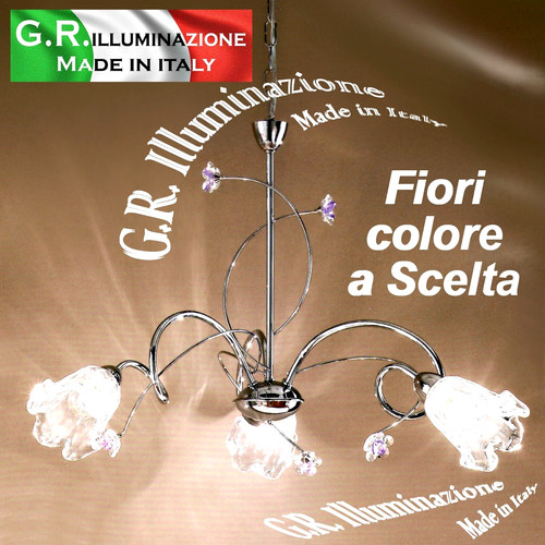 Lampadario moderno cromato - moderno,