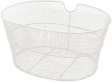 WHITE IRON OVAL BIKE BASKET