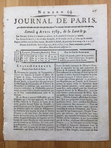 Laon nel 1789 - 1789, coutances