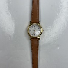 E Lorus Gold Brown Leather