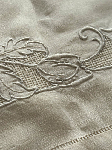 Antico lenzuolo piatto bianco