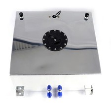 Kraftstoff-Tank Serbatoio Benzina Alluminio Motorsport 60 Litro Argento + Geber