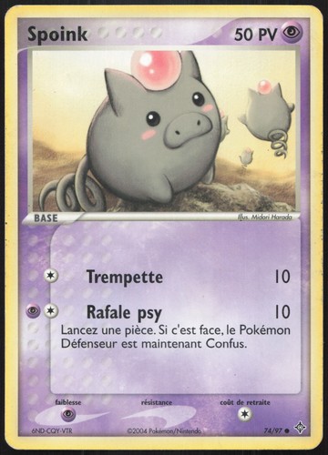 Carte pokémon spoink 97 - carte, 74/97