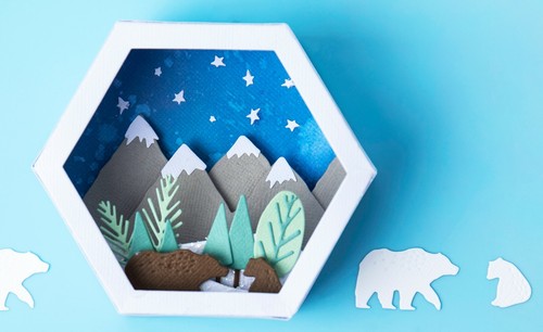 Scatola scena invernale sizzix - scena,