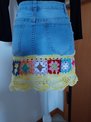 Gonna jeans con bordo - con,