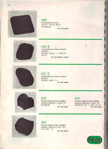 Fiat 600 2 copripedale - t,