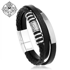 Bracciale Uomo Cuoio e Acciaio