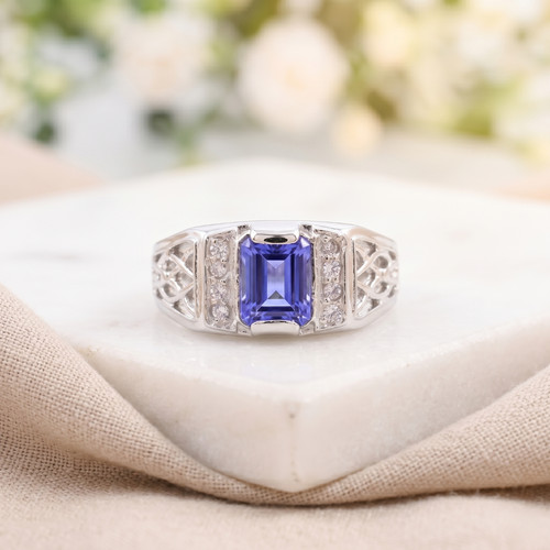 Anello uomo tanzanite argento