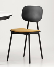 2 SEDIE PLASTICA METALLO TESSUTO PN-TATA-4 YOUNG CON CUSCINO FISSO DESIGN