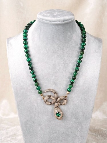 Collana donna perle verdi - collana,