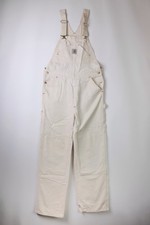 CARHARTT VINTAGE DUNGAREE OVERALL 1990S WHITE - 34X34