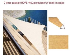 2 tende a vela parasole protezione uv giardino balcone ombra ombreggiante sole 