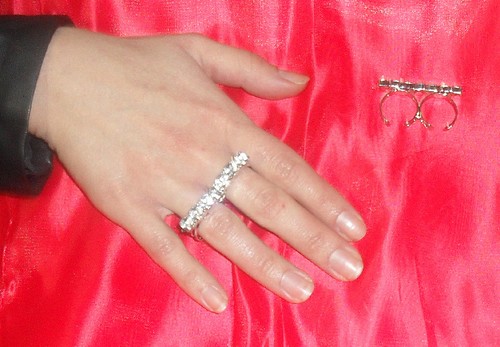 Anello doppio dito strass - doppio,
