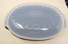 Whirlpool 3-Piece Oval Red Microwave Steamer Dish Set Holds 3 Quarts