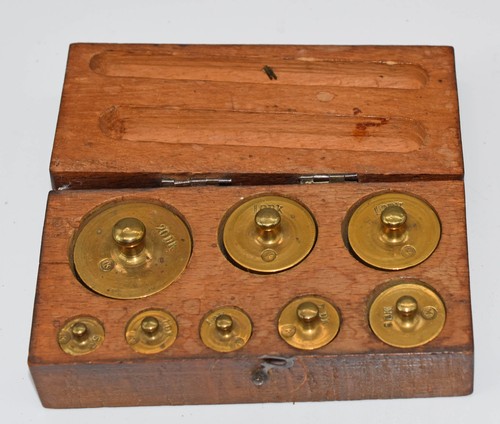 Antico set pesi ottone in - antico,