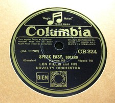 LEN FILLIS & HIS NOVELTY ORCHESTRA Speak Easy / Mama Inez COLUMBIA CB 324 (133)