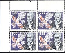 ITALIA 1983 -1642- QUARTINA  MNH** 500 L.  Ernesto Teodoro Moneta  #XON