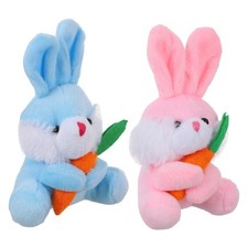  2pcs peluche coniglio farcito portachiavi a zaino decorazioni con portachiavi