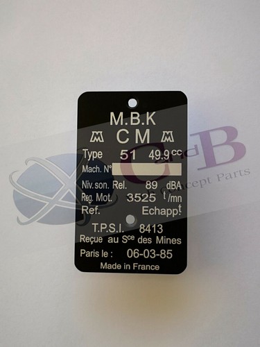 Plaque mbk type 51 - ,