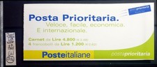 ITALY REPUBBLICA 2001 LIBRETTO  POSTA PRIORITARIA - 4  STAMPS NEW**