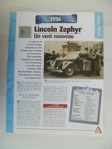 Carte fiche auto lincoln - carte,