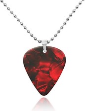 Collana Plettro Chitarra Rosso