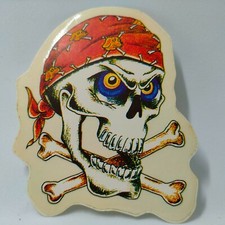 ✅ Adesivo Teschio con Bandana Sticker Vintage Anni 80 ROCK MUSIC LABEL 