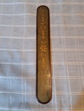 TAGLIA CARTE-SEGNALIBRO ANTICO IN LEGNO DI NOCE CON INTARSI LARGH. 23.5 X3.5X0.2