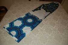 Mesange - Pantalone palazzo donna, azzurro floreale, Acetato, Tg S, usato