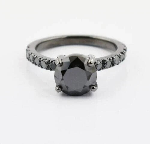 Anello con diamanti - , neri