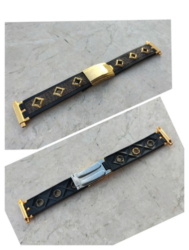 70s rubber leather - rubber/leather, watch