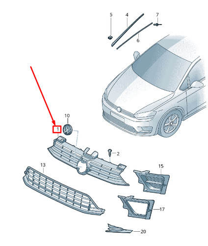 Griglia radiatore golf - vw,