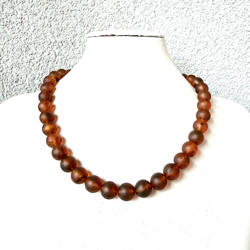 Collana ambra rotonda naturale - ambra,