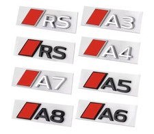 Audi RS / A-Serie Emblem Set - Logo Posteriore 3D Auto di Alta Qualità (A3-A8, RS)