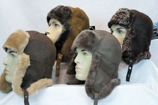 4 Colori Vera pelle di Pecora Montone Pelo Cappello Cacciatore Ushanka Caccia