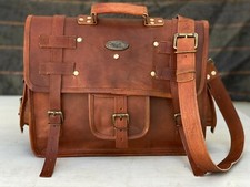 Borsa da uomo vintage in vera pelle 18" tracolla valigetta per laptop (Bull H...