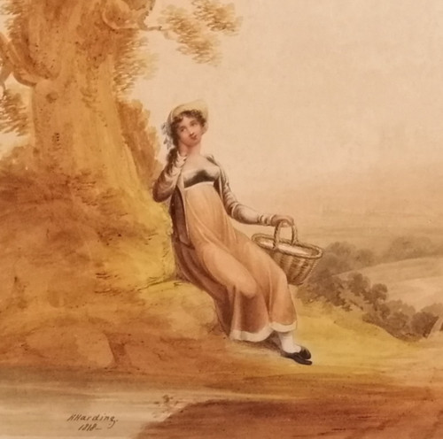 Coppia acquerelli antichi - coppia,